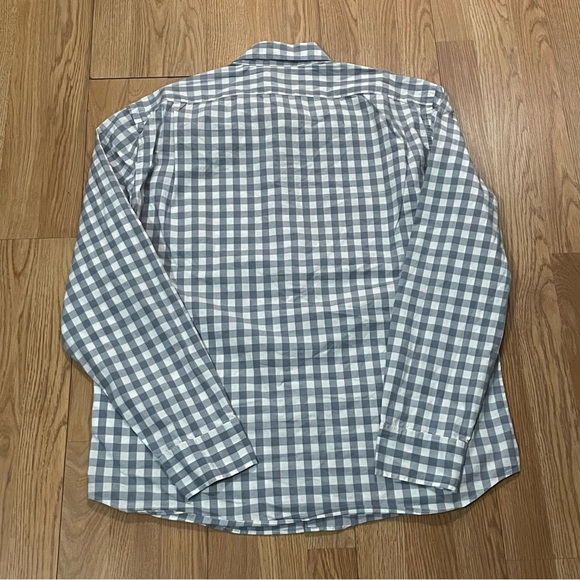 J.Crew Mens XL Slim Long Sleeve Button Down Shirt Flex Washed Gray Plaid - Picture 8 of 8